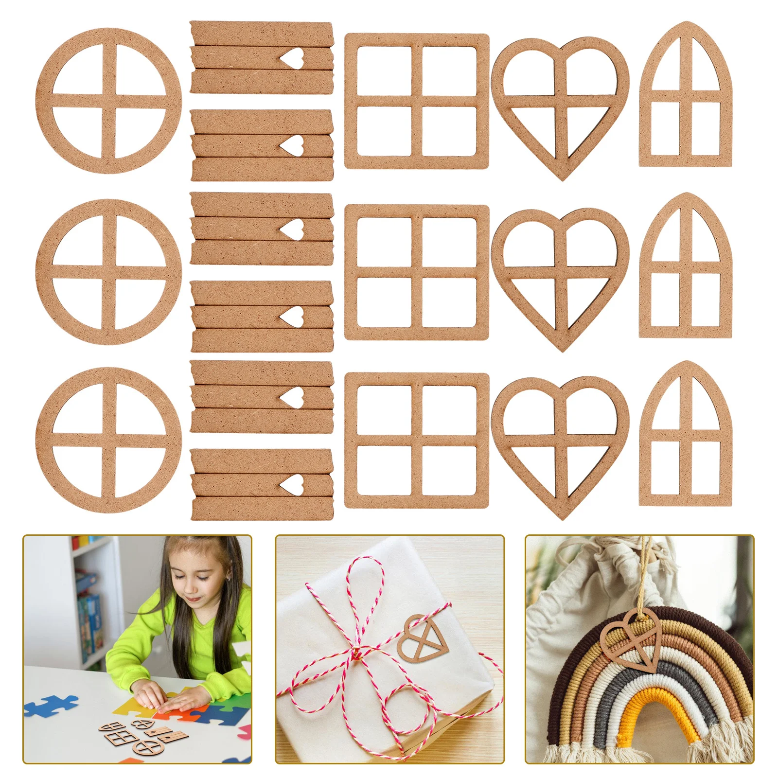 

24Pcs Unfinished Wooden Slices Blank Pieces for DIY Crafts Holiday Decorations Smooth Surface Handmade Projects