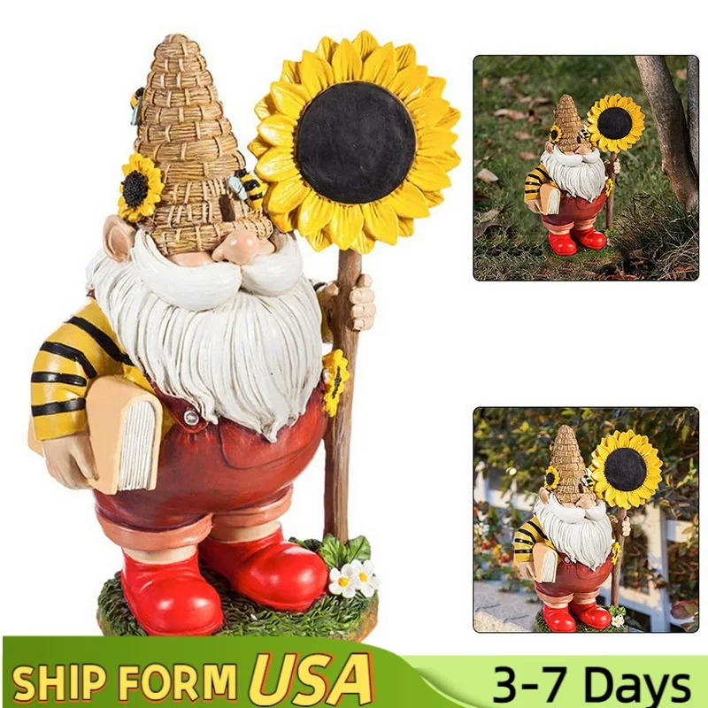 

Creative Garden Statue Decoration Book Sunflower White Beard Gardening Home Craft Outdoor Garden Balcony Potted Plant Decoration