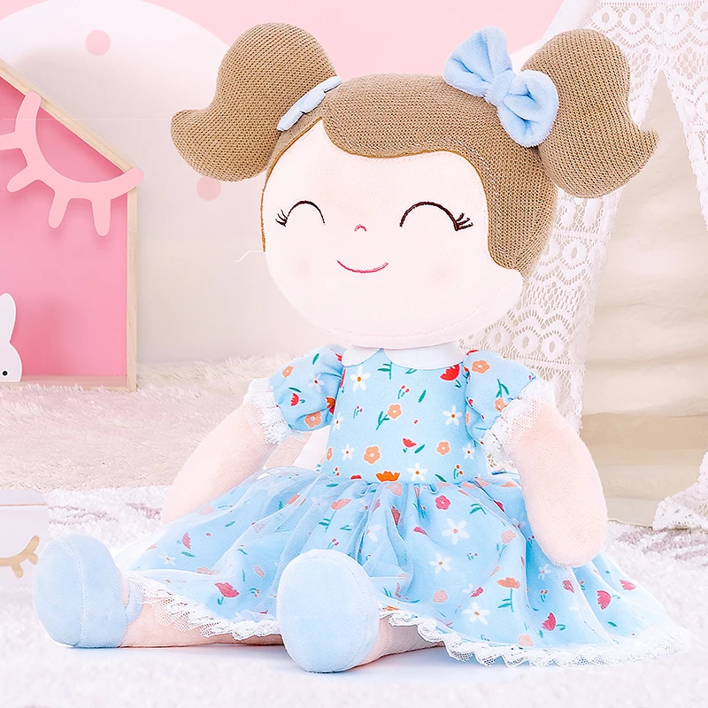 Plush Baby Dolls Spring Girls Plush Toys Baby Girl Gifts Stuffed Toys Ideas for Baby Shower Presents 30cm Blue