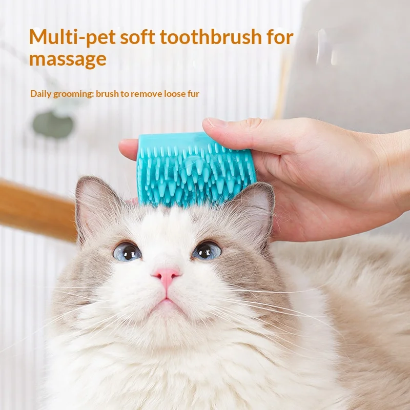 Pet Massage Grooming Comb Soft Rubber Bristles Non-slip Design for Bathing Washing Fur Shedding Control Cats Dogs Pet Groomers gloves silicone pet