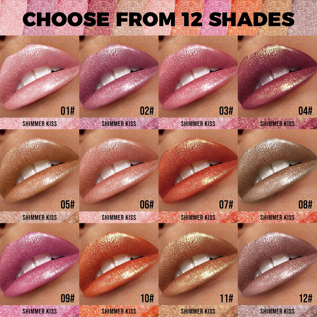 1 lápiz labial nacarado con brillo fino, duradero y suave, varias selecciones a elegir, ideal para Halloween