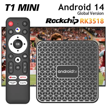 Mortal T1 MiNi Smart TV Box Android14 Rockchip RK3518 2.4G&5.8G Dual Wifi Wifi6 4K HD Androidtv Media Player 2G16G