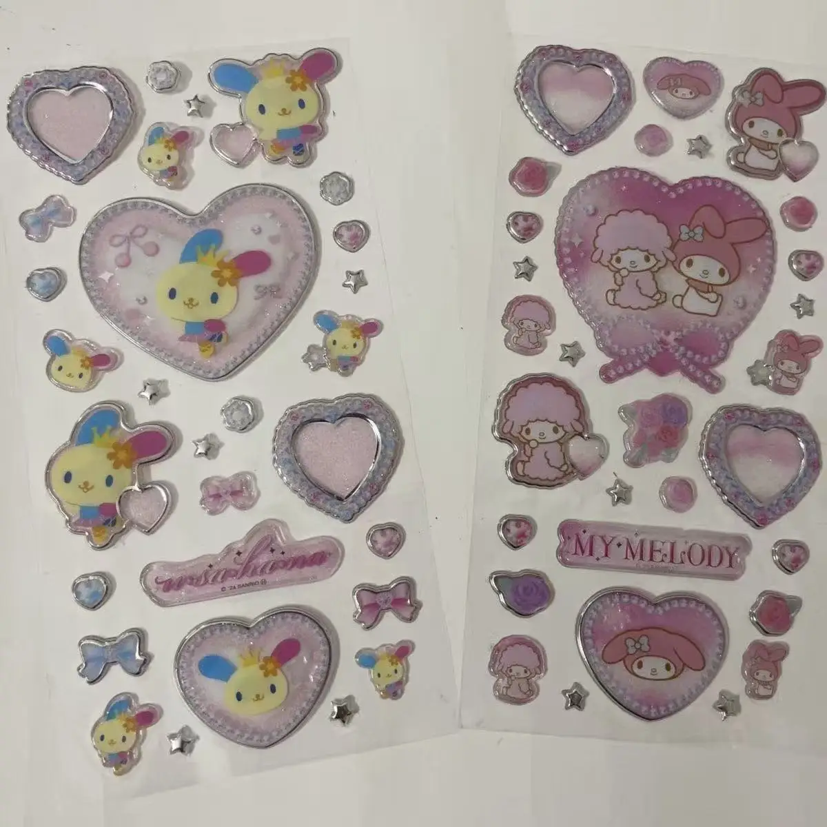 جديد سانريو Usahana ثلاثية الأبعاد ملصقات كريستال الكرتون مرحبا كيتي البيانو جراب هاتف الديكور DIY بها بنفسك المواد اليدوية فتاة اللعب