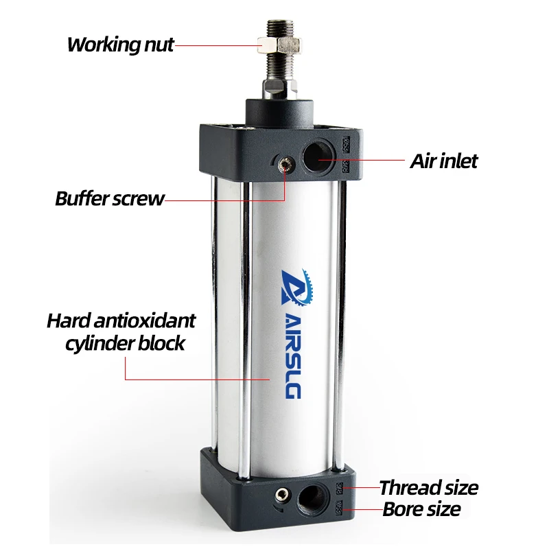 SC Air Cylinders SC200 Bore double action Pneumatic Cylinder Tools Big Thrust Piston 50/100/150/200/250/300/400/500/600/700mm