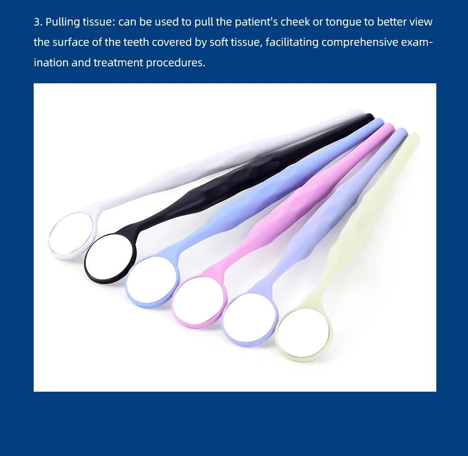 10 teile/schachtel Dental Doppelseitige Mund Spiegel Autoklavierbar Oberfläche Prüfung Reflektoren Mit Griff Zufällige Farben Oral Zahn Bleaching – Detail 8