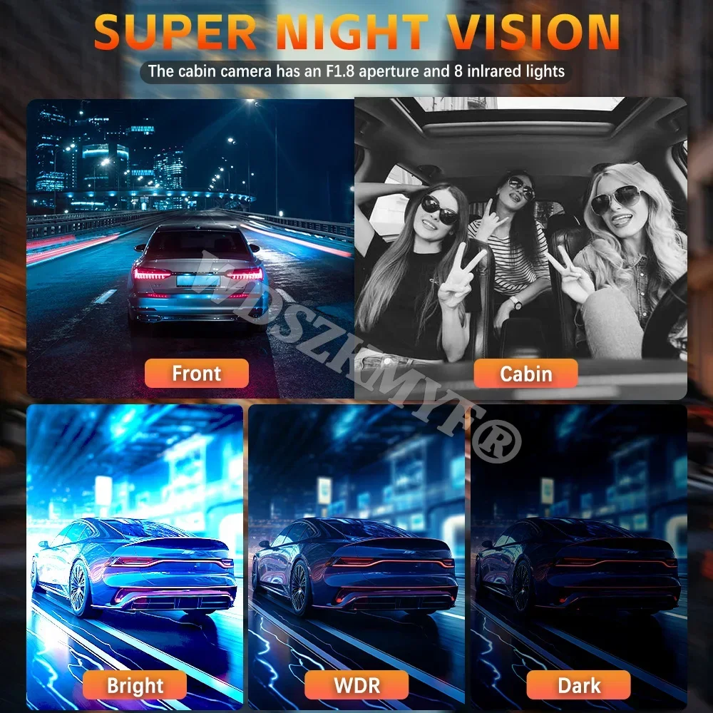 WIFI Car recording 360° Car Camera 3/4Lens 1080P DashCam Car DVR Front Left right Rear View Camera Car Accessories 24H Hardware