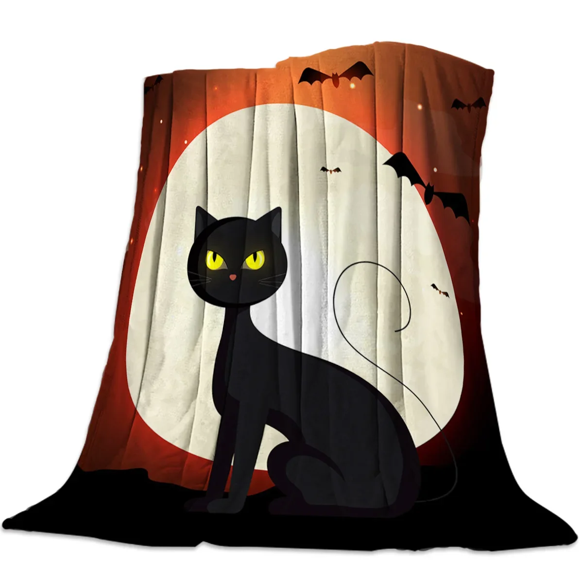 القط الأسود مع الشعر غامض الفانيلا بطانية ل أريكة تتحول لسرير المحمولة لينة رمي البطانيات أفخم المفارش لغرفة النوم أريكة الأريكة #6