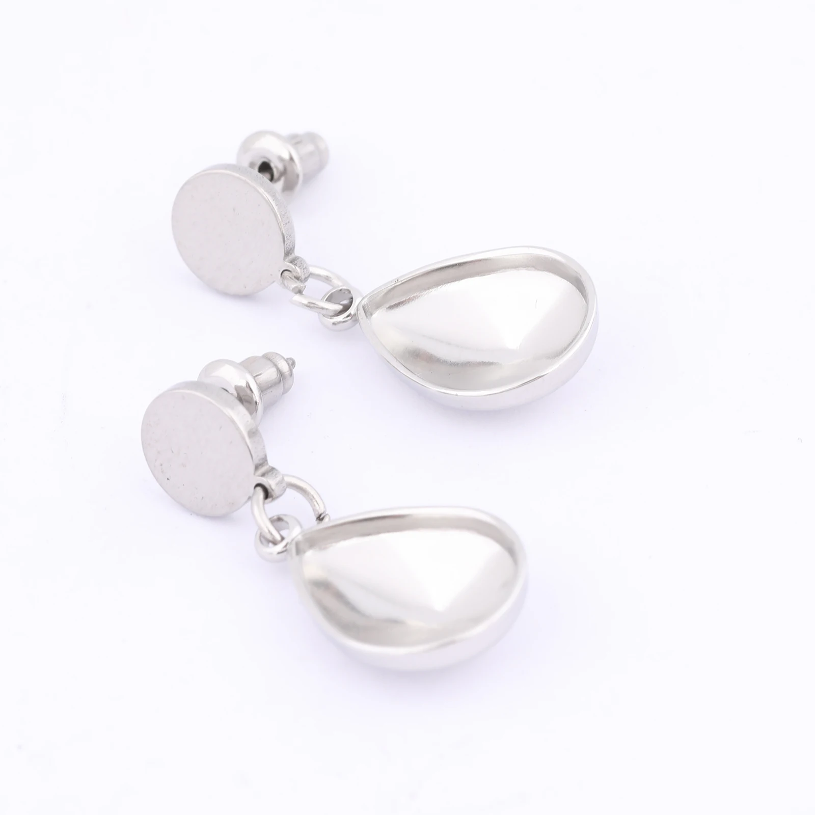 10pcs Stainless Steel Earring Base Setting Blanks For 10x14mm Teardrop Heart Stones Diy Post Earring Findings For Jewelry Making
