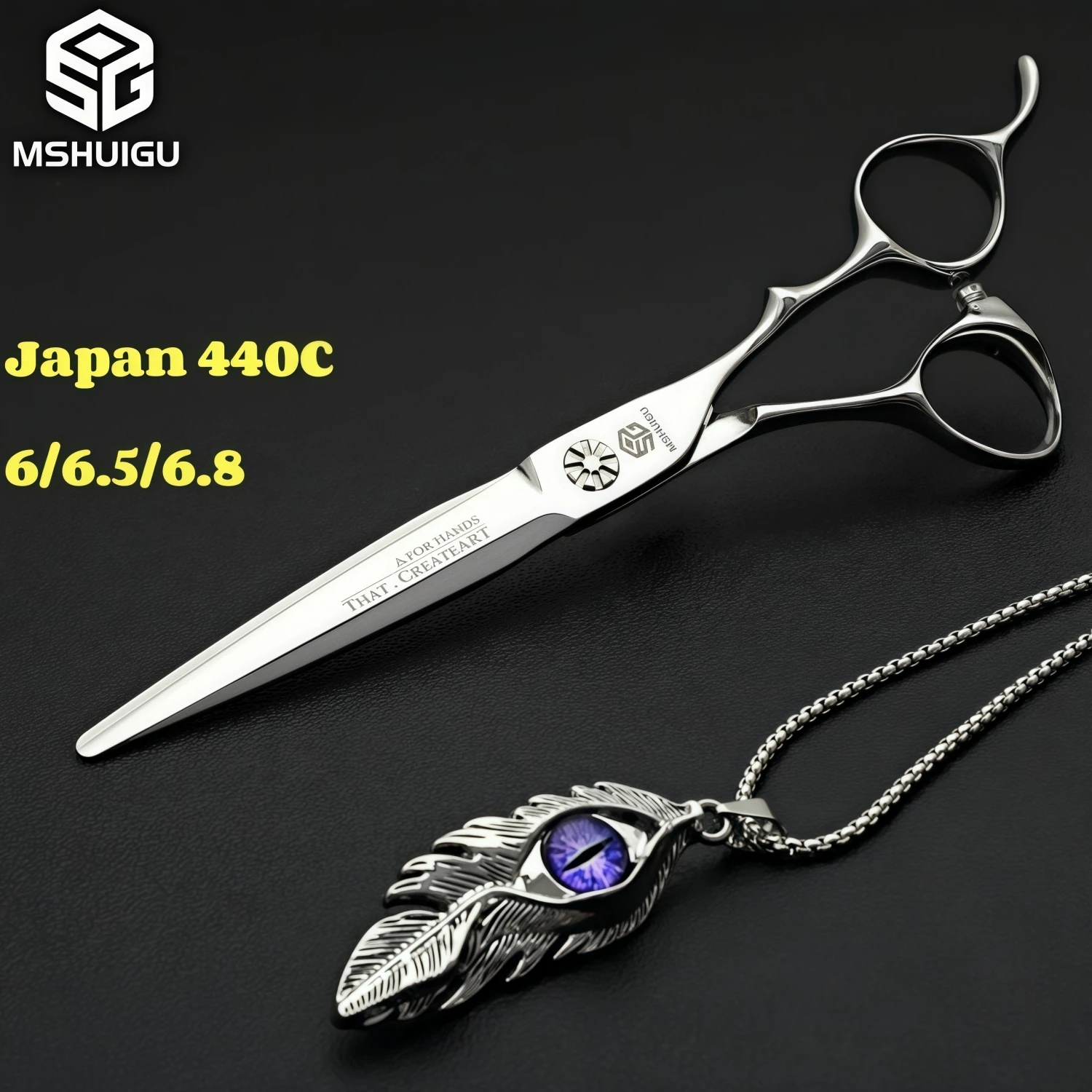 

MSHUIGU Professional Barber Scissors Multifunctional Hair Thinning JP440C 6/6.5/6.8 Inch Suitable for Home Salon Hairdressing