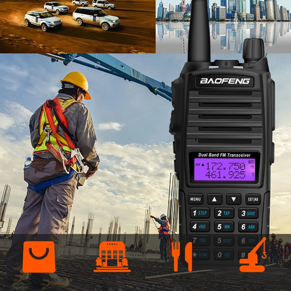 Baofeng Uv 82 Walkie Talkie Real 5W 8W Ham Radio Comunicador Dual Ptt Long Range 2-way Draagbare Fm Amateur Radiostation