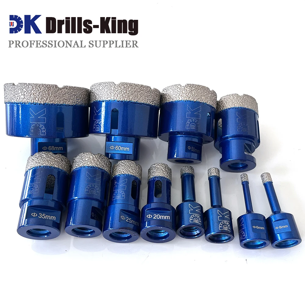 6-68mm Diamond Brazed Core Dry Drill Bit For Porcelain Tiles Marble Glass Granite Hole Cup Saw Cutter Accessories Cutting Tool