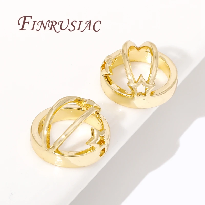 Multi Arten Messing Metall Kreis Rahmen Verbinder Spacer Perle, 14K/18K vergoldet Runde Perle Rahmen für DIY Perlen Schmuck Machen – Detail 30