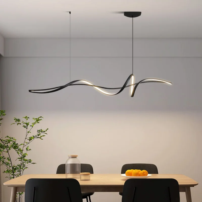 

Modern Creative Designer of Restaurant Pendant Lamp Long Bar Dining Hall Bar Table Chandelier Italian Minimalist Hanging Lights