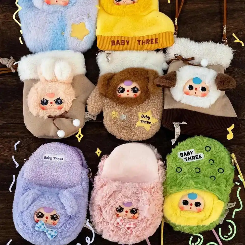 

Genuine Baby Three Mobile Phone Bag Plush Blind Box Pendant Cute Tide Play Doll Anime Figures Mystery Box Toy Surprise Gift