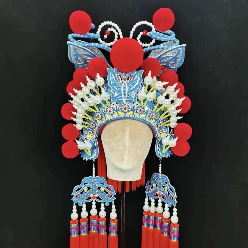 

Drama Supplies, Drama Helmets, Headdress, Peking Opera Phoenix Crown Female General Butterfly Helmets
