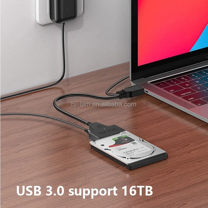 데스크탑 PC 노트북용 외장 SSD HDD 하드 드라이브 CD-ROM, 광학 드라이브 SATA 3 to USB 3.0 케이블, 12V 2A 어댑터 포함