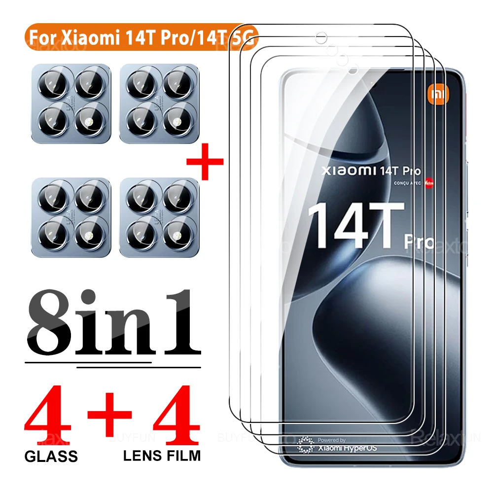 8in1 Xiaomi14TPro Tempered Glass For Xiaomi 14T Pro 6.67" 5G Screen Protector For Xiaomi 14TPro Case Camera Lens Film xaomi 14T