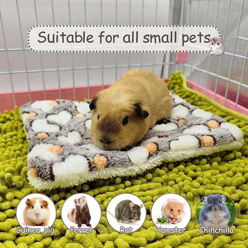 Small Animal Pet Mat Guinea Pig Hamster Warm Sleep Pad Squirrel Hedgehog Soft Cushion Pets Winter House Nest Supplies