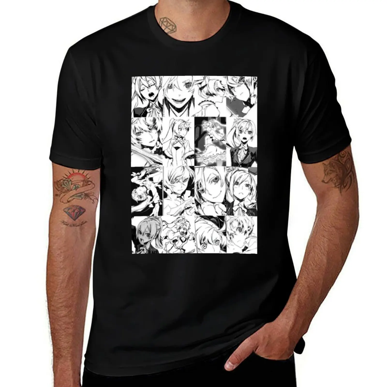W E I S S Collage T-Shirt Daily Casual Short Sleeve Tee Shirt T-Shirt