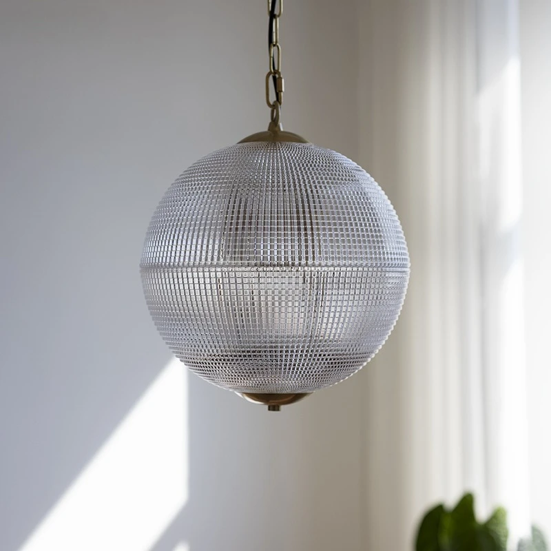 ضوء فاخر كريستال زجاج كرة مستديرة قلادة أضواء الحد الأدنى الإبداعية مطعم غرفة نوم الدرج الرجعية مقهى مصابيح معلقة #3