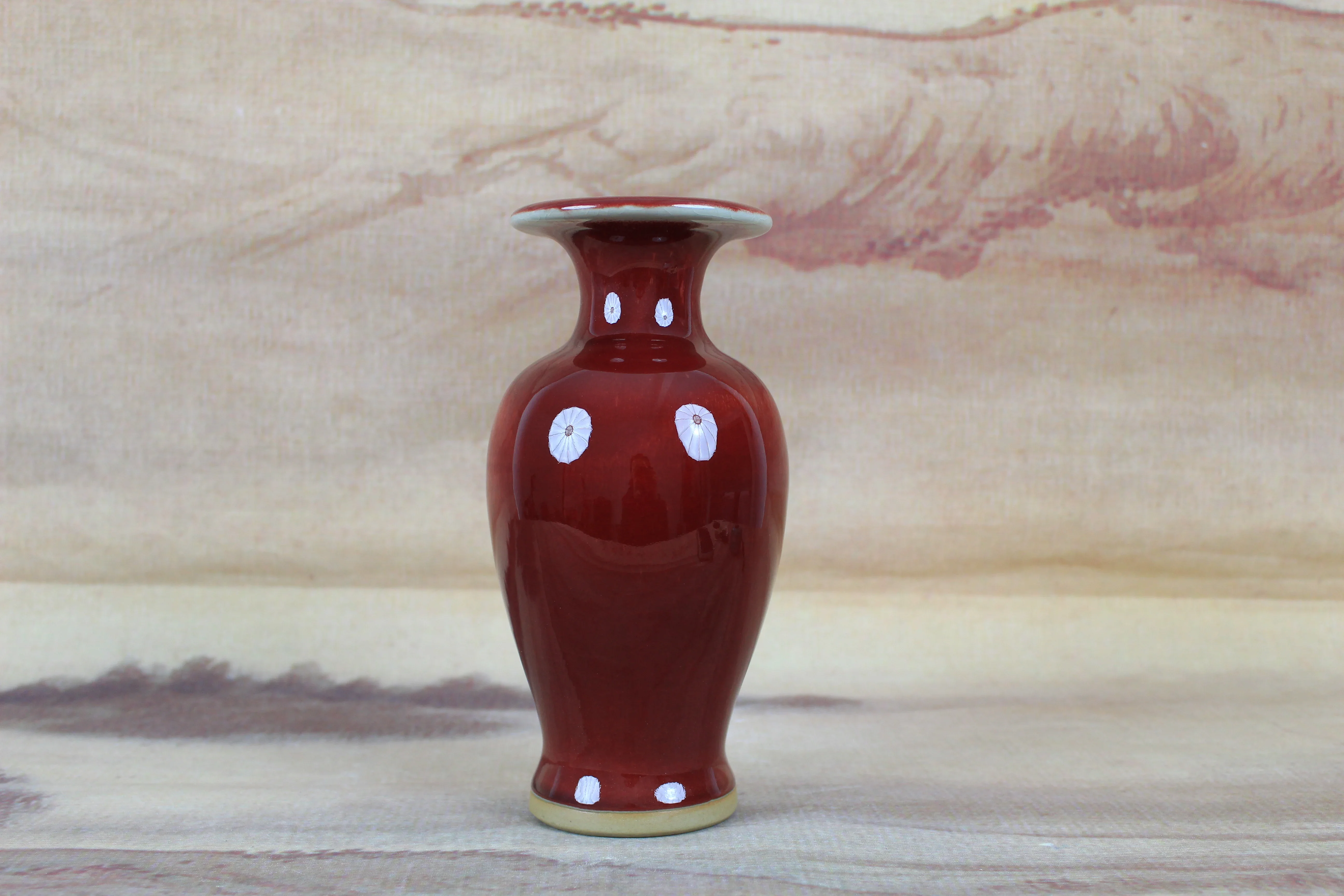 Jun porcelain vase with glaze in a kiln change; Guanyin vase, collectible
