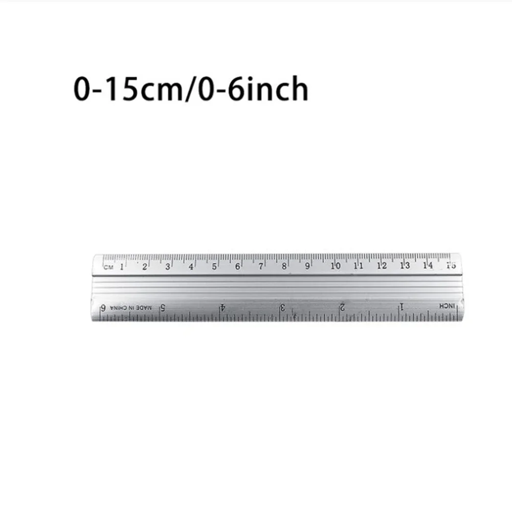 Aluminum Alloy Handle Tools Ruler Dual Scale Ruler Aluminum Alloy Dual Scale Silver Straight Ruler 15cm/20cm/30cm 15cm/20cm/30cm