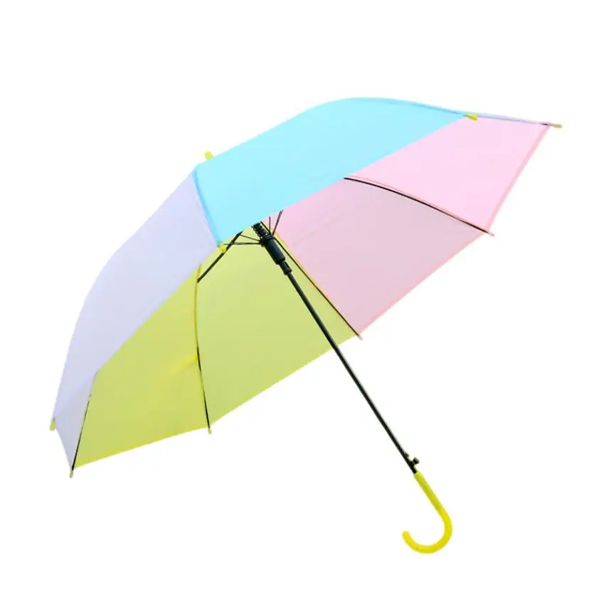 Rainbow transparent umbrella environmental protection spell color straight pole long handle automatic umbrella gift 30pcs ni118