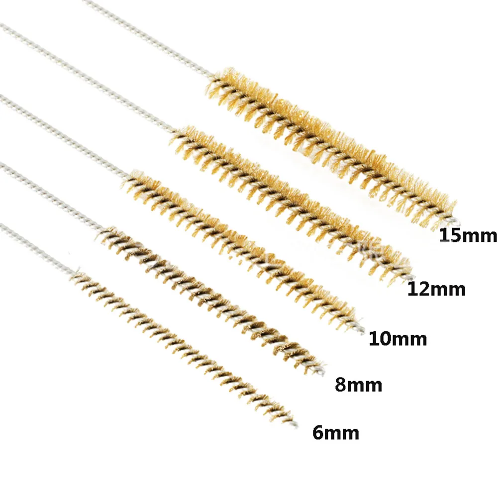 5/10 pz spazzole per la pulizia in acciaio inox ottone cilindro tubo tubo spazzola per la pulizia del tubo per trapano elettrico disincrostante