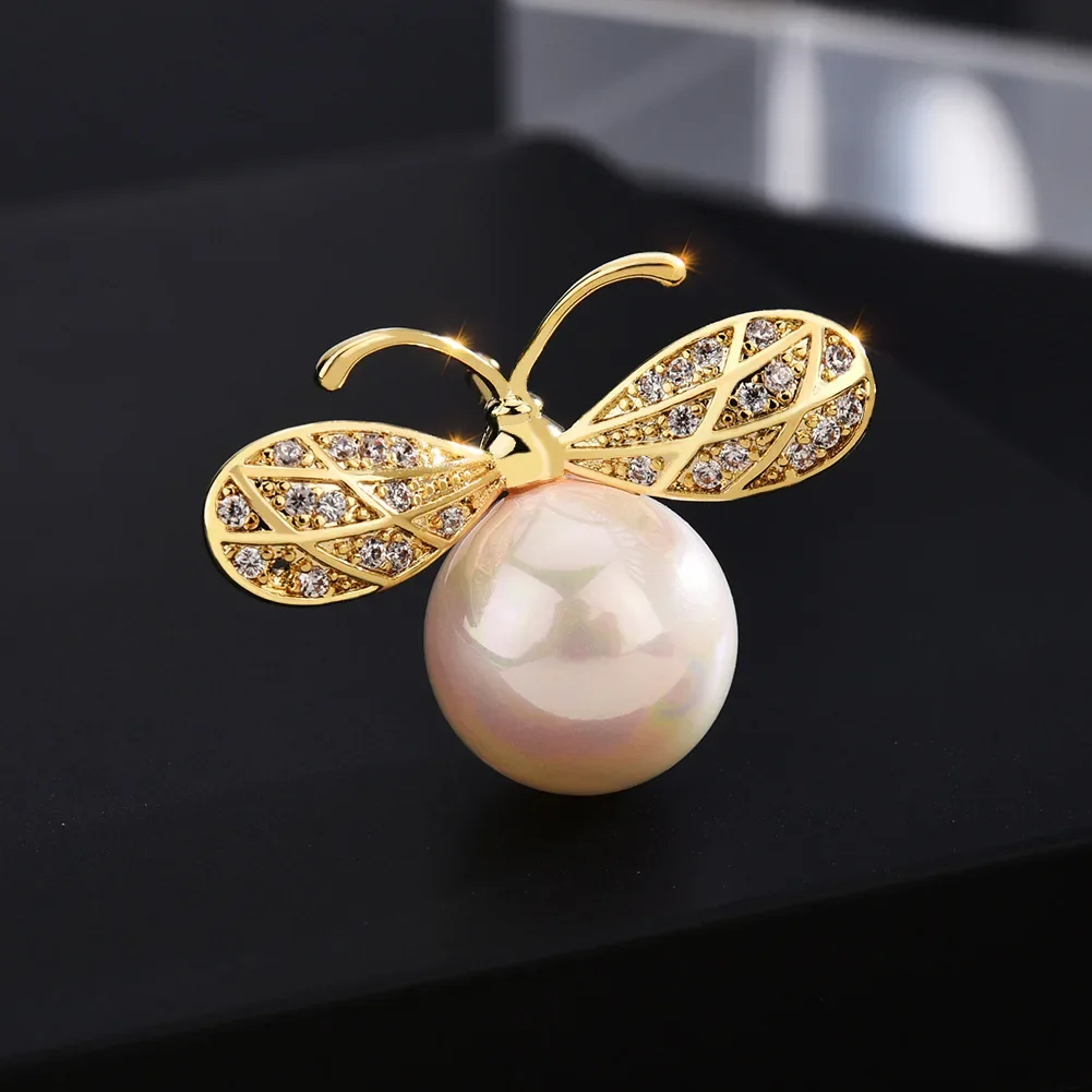 1pc Mini Pearl Bee Brooch for Men Women Lovely Bee Insect Brooches Pins Jewelry Clothing Accessories Party Gifts 2025