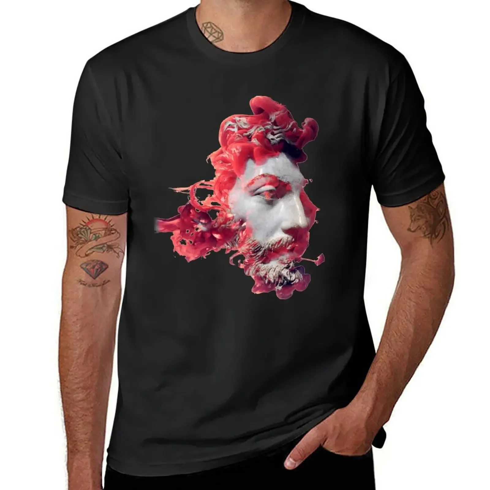 Marcus Aurelius Smoke T-Shirt oversized t shirt plus size tops plain shirts graphic tee men