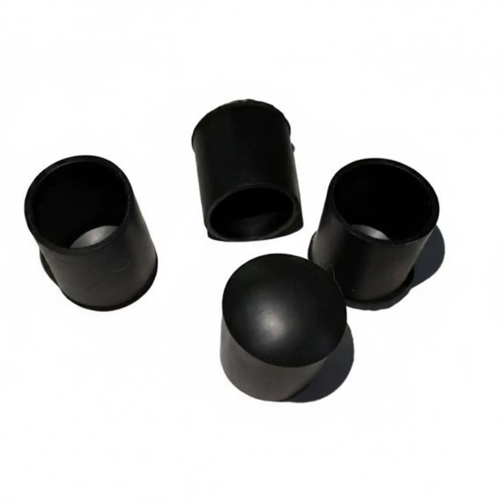 4 Pieces Black Rubber Footrest Cap Hollow Footrest Cap Anti-Collision