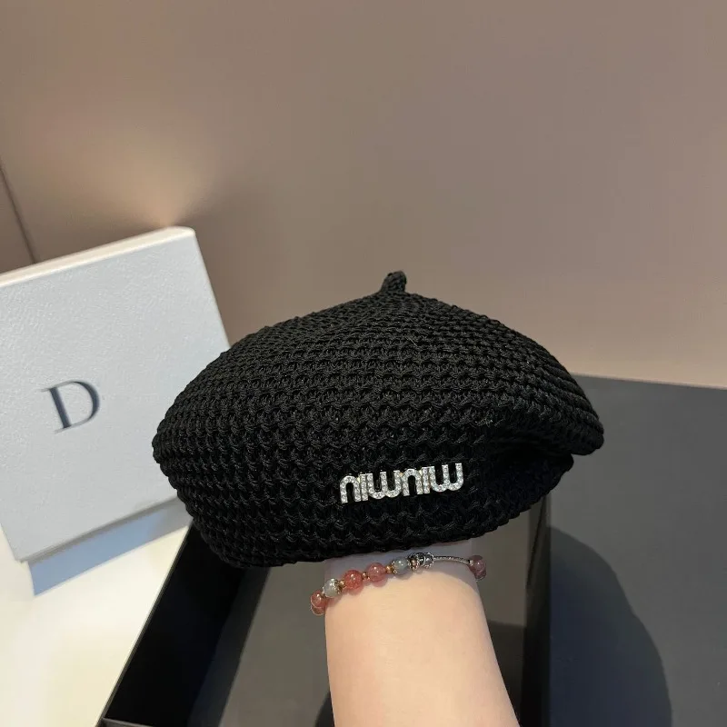 

Summer Crochet Beret Women Lightweight Bohemian Artist Hat Cute Irregular Design Breathable Sun Hat Versatile Free Shipping​​