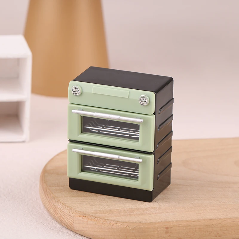 1/12 simulazione casa delle bambole forno a doppio strato modello casa delle bambole Mini accessori da cucina decorazione di mobili per la casa delle bambole