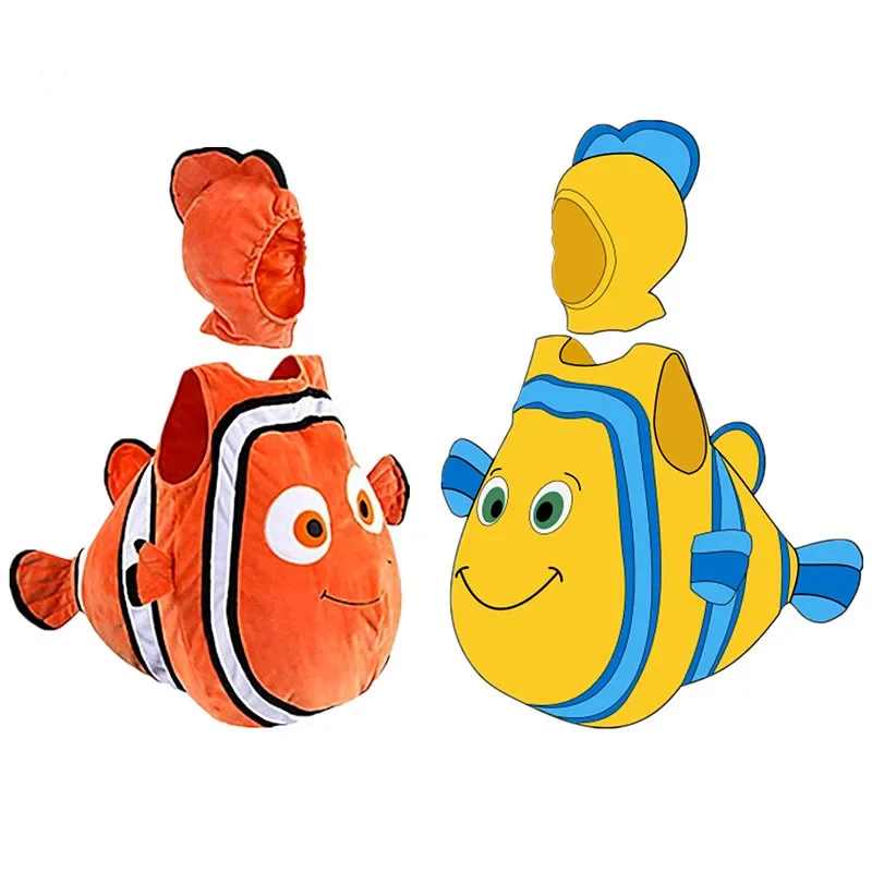 Toddler Nemo Costume Anime Little Yellow Fish Costume con cappuccio Baby Halloween Adventure Costume Cosplay