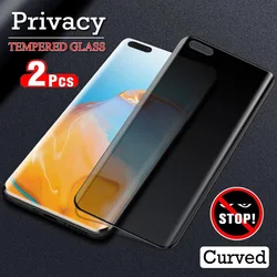 2/4Pcs Anti Spy Glass For Huawei P50 P30 P40 Pro Mate 30 40 50 Pro Privacy Screen Protector Unable to unlock with fingerprint