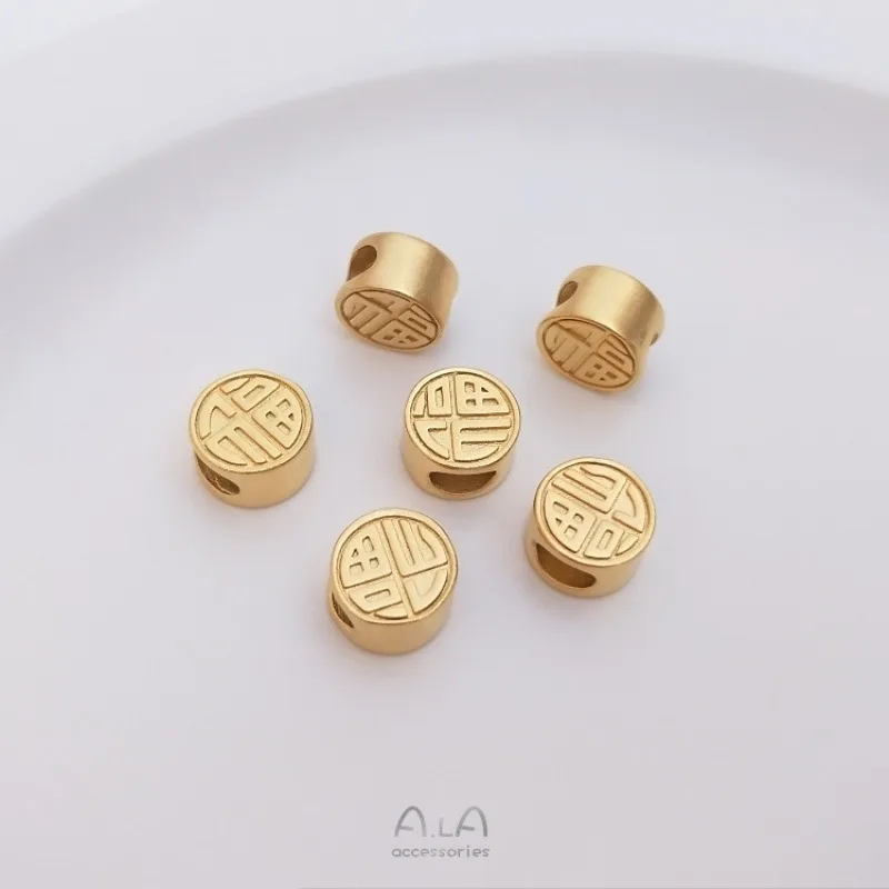 Vietnam Sand Gold Ingot Lucky Money Bag Copper Wire Lotus Bead Spacer Pendant DIY Bracelet Transfer Bead Accessories view 3