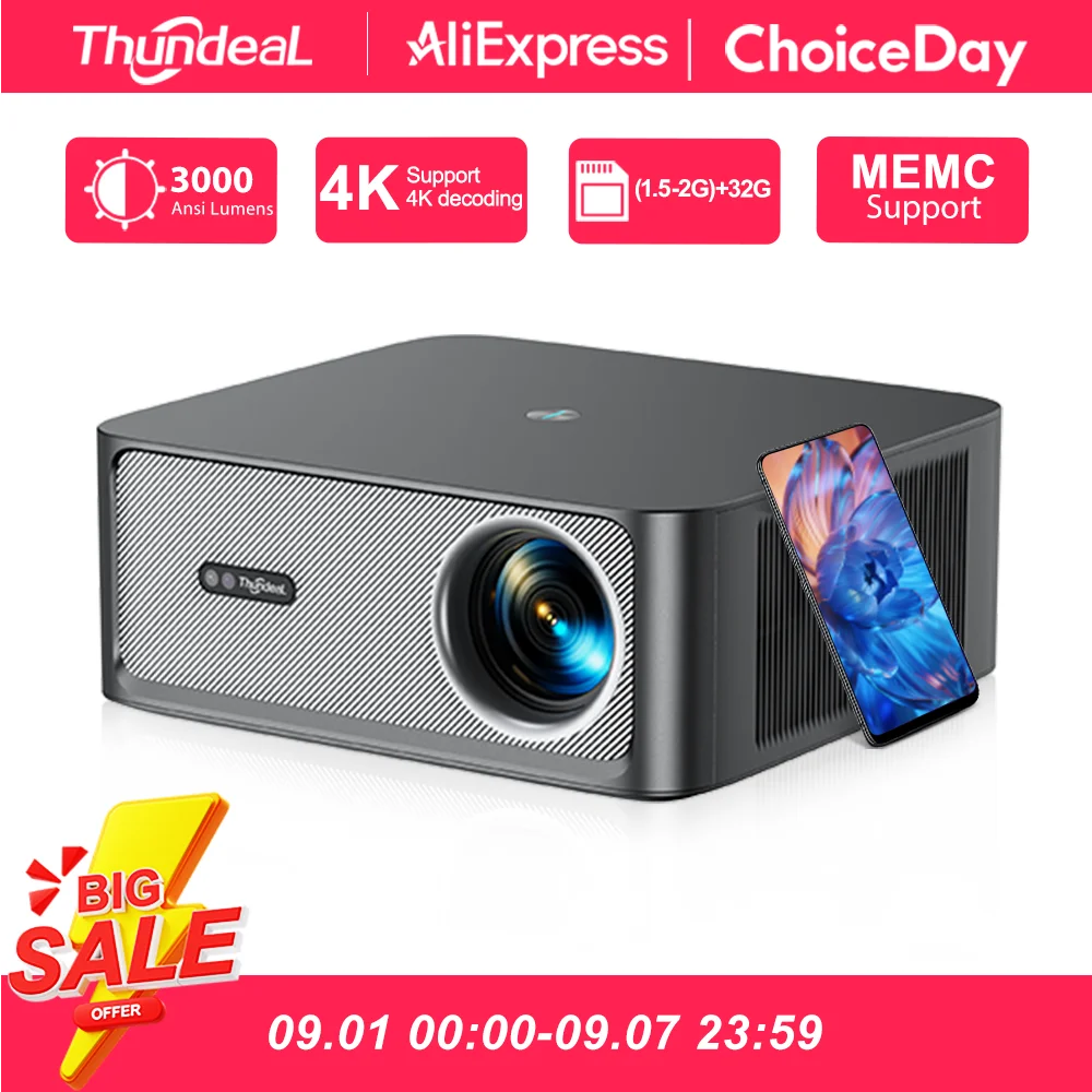 Home Cinema Night - Projektor ThundeaL 1080P WiFi Full HD