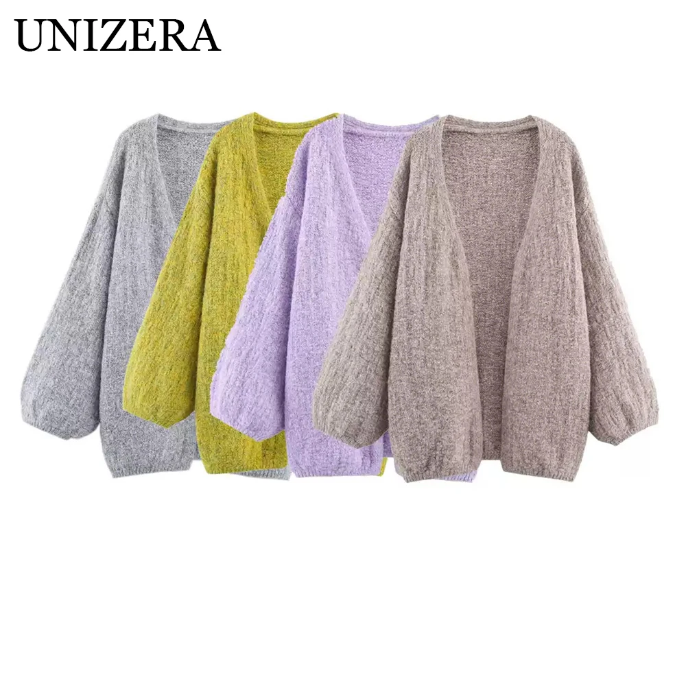 

Autumn new women's clothing European and American style fashionable loose and versatile buttonless knitted jacket