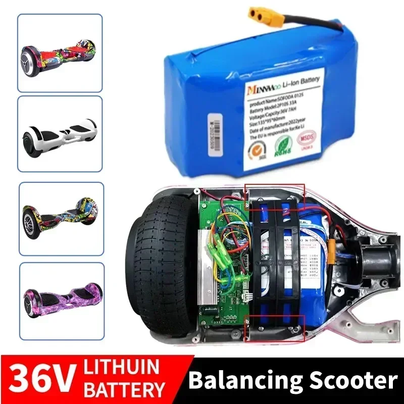 

36V 12Ah 10s2p Lithium Rechargeable Battery,True for Electric Self-balancing Scooter HoverBoard Unicycle, Exceptional Battery