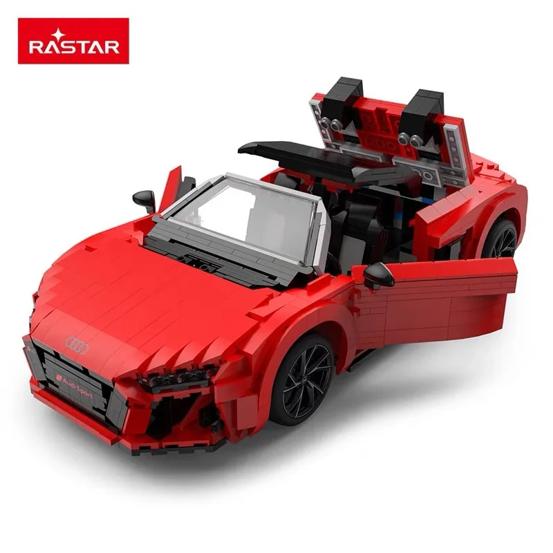 1:14 Audied R8 Sports Car MOC RED Supercar Model Building Blocks DIY Racing Vehicle Bricks Toys For Kids Gifts