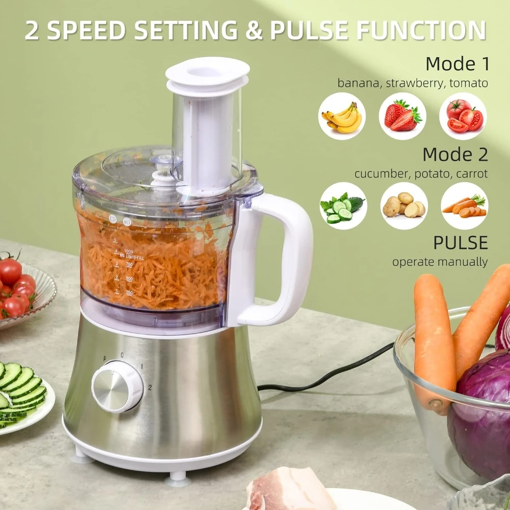 2 in 1 Juicer Machine, Food Processor Combo, 500W, 1.5L Blender Jug, 3 Blades, Food Mixer  Mixeur Blender, Desktop Juicer