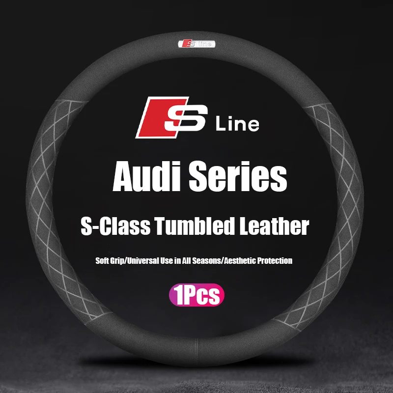

Чехол на руль автомобиля, дышащий и противоскользящий, из замши, для Audi S-Line A3 A4 A6 Q3 Q5 A5 Q7 A1 A8 Q2 Q8 Q4 A4L A6