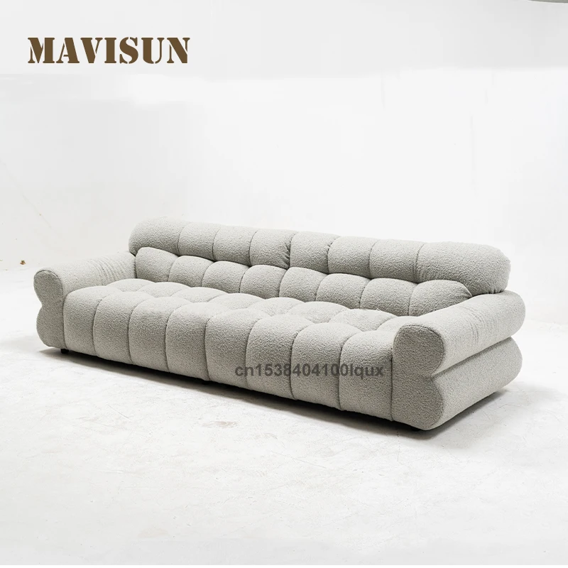 

Simple Industrial Clouds And Cotton Candy Are Arranged Directly On Living Room Sofa Solid Wood Frame Fabric Straight-Row Sofa