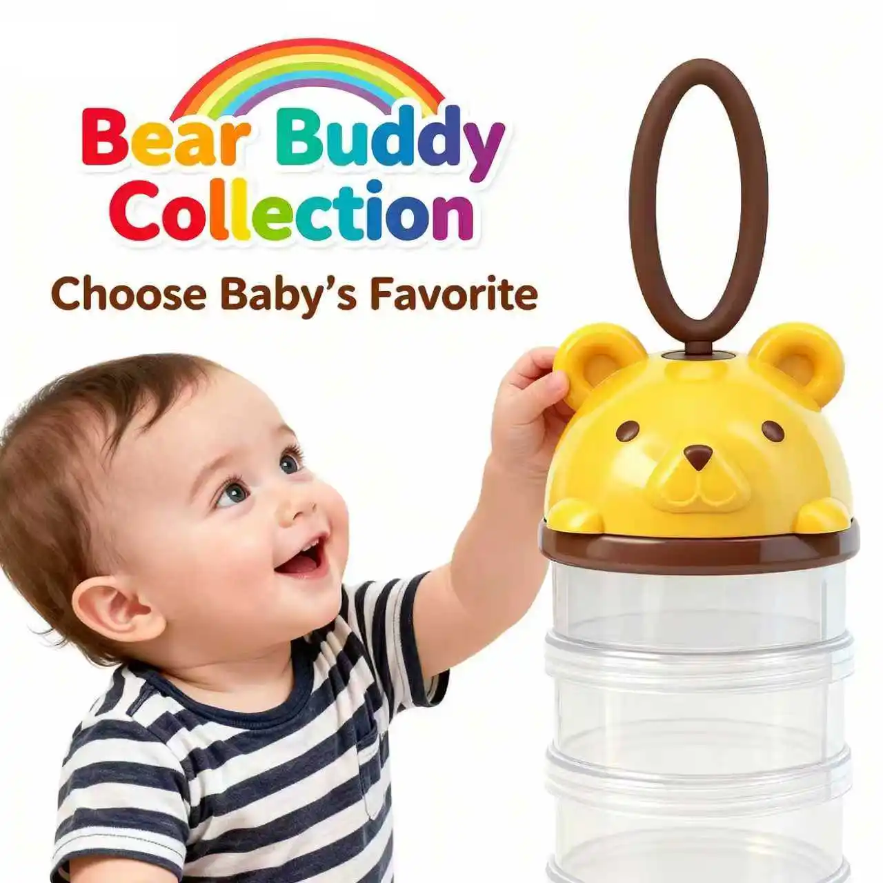 

4-layer baby milk powder box, infant complementary food compartmentalized box, rice flour and fruits sealed storage box