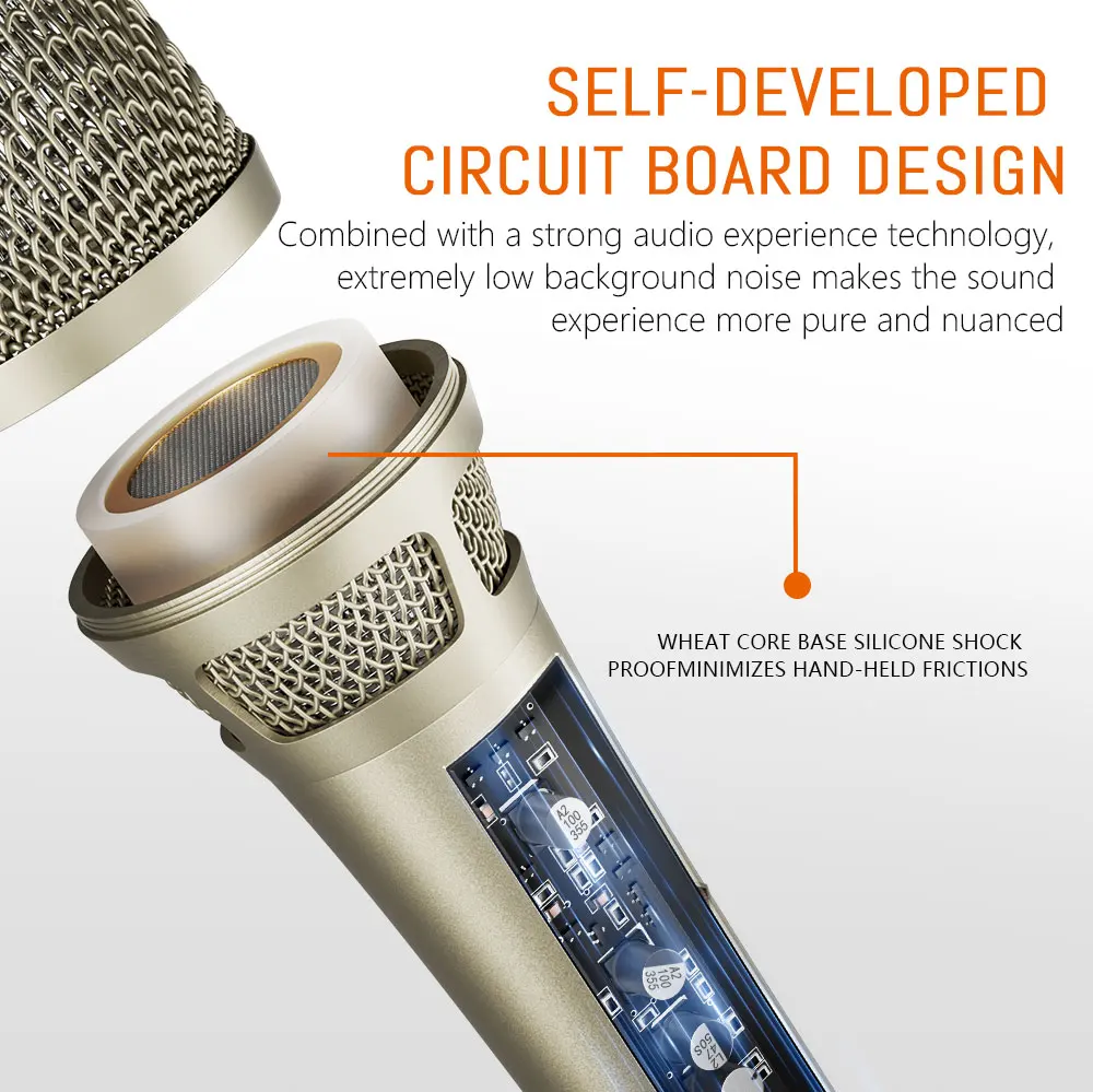 FROKET KMS105 Professional Wired Recording Microphone Handheld Microphone with 48V Power Supply, High-Quality Sound Quality