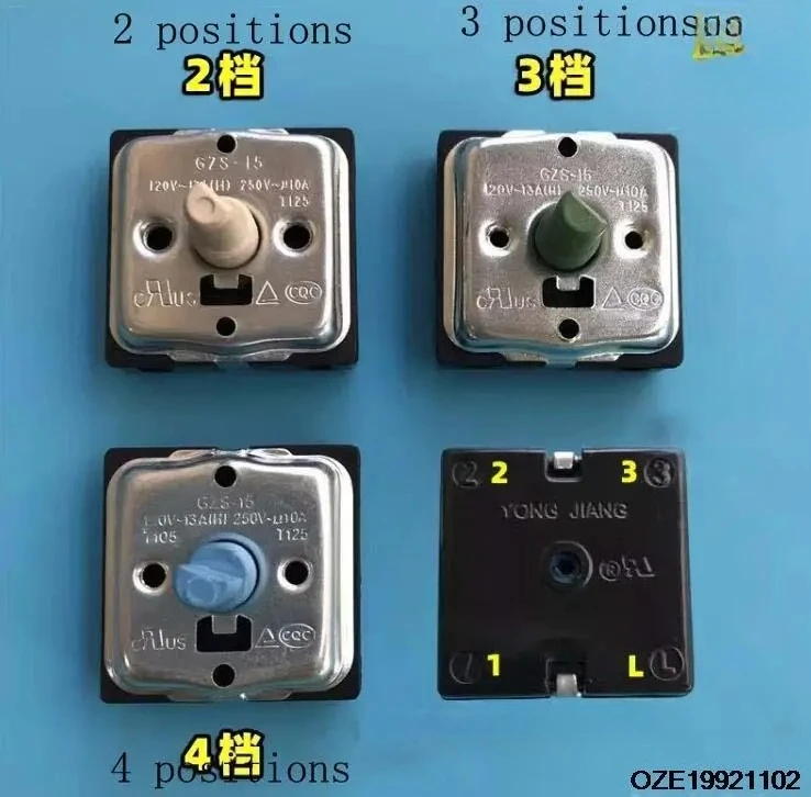 For Midea GZS-15 Heater 2/3 Speed Rotary 4 Way Toggle Switch for Oil Filled Radiator Accessories
