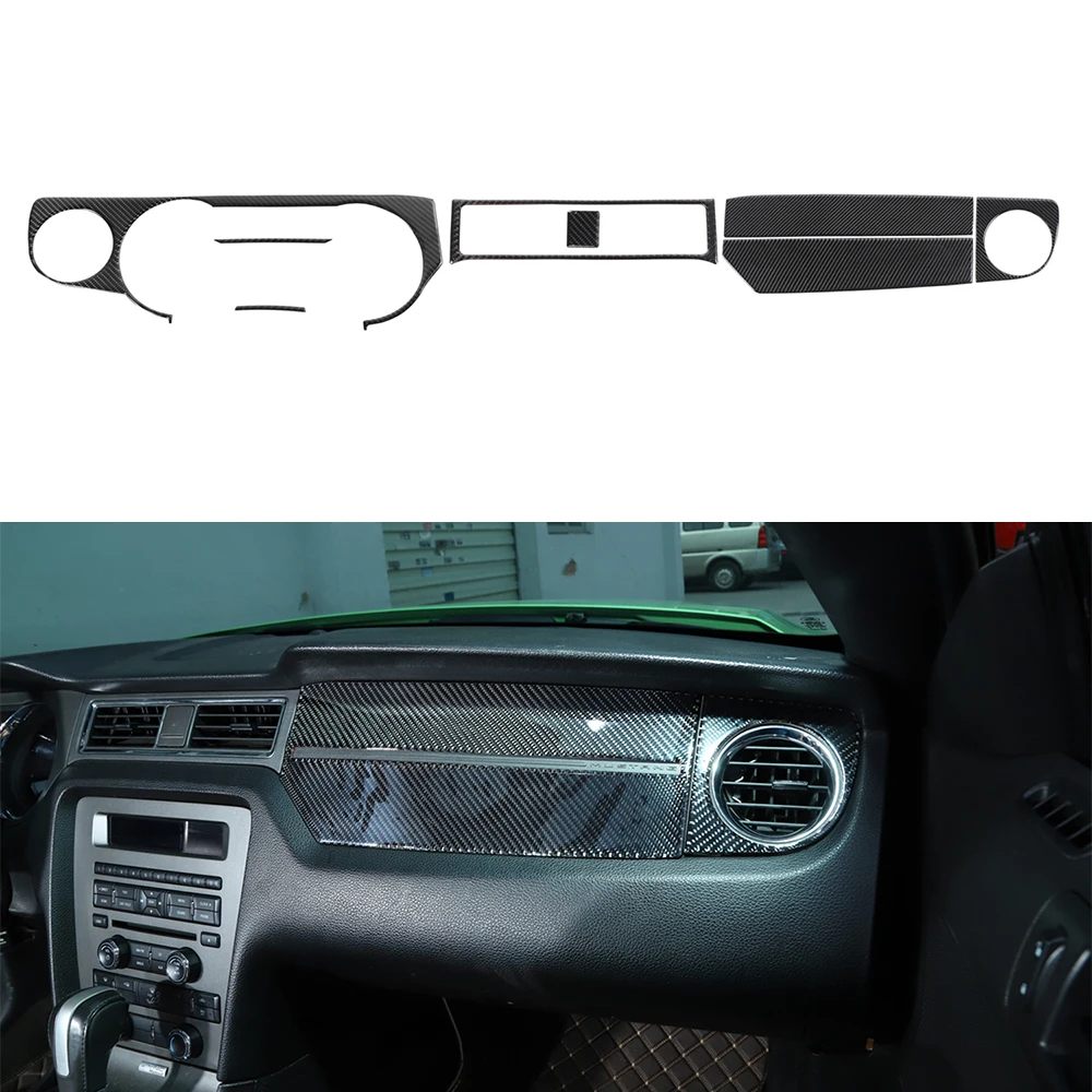 

Car Inner Center Console Dashboard Decoration Cover Trim Kits for Ford Mustang 2009 2010 2011 2012 2013 Accessories Carbon Fiber