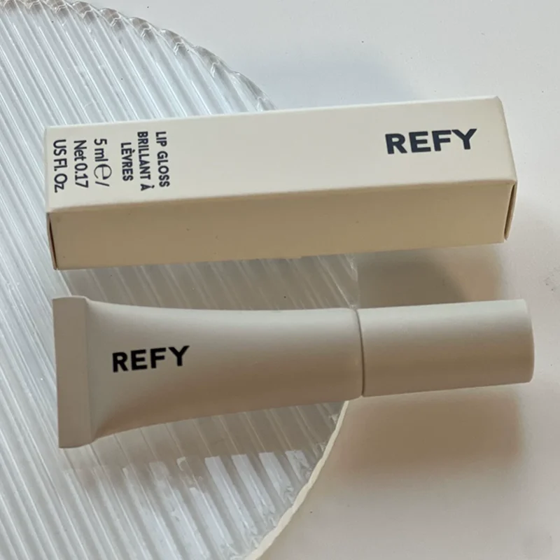 Refy Lip Gloss Cooling Metal Applicator Hydrating Shiny Lip Makeup Glossy Plump Lips Daily Cosmetics for Women Multiple Shades