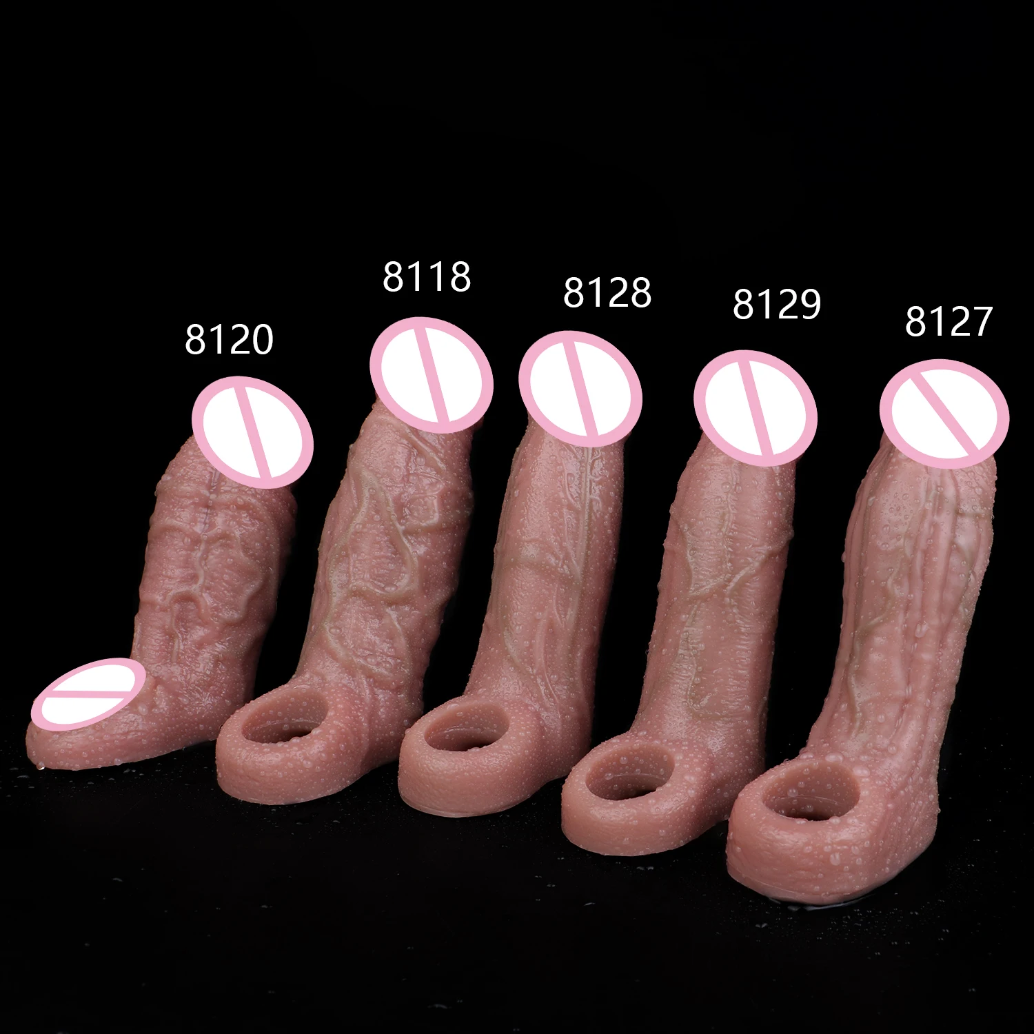 LEZEE Realistic Dildo Sheath Blood Vessel Penis Sleeve Hollow Dildos Male Cock Cover Dick Enlarge Reusable Condom Sex Toy Men