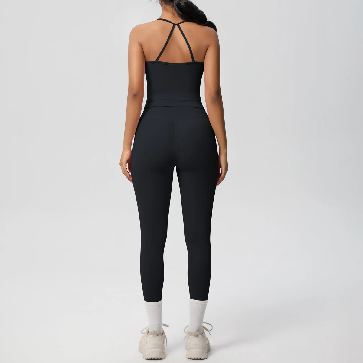 Halter Yoga Top Set Fitness Gym Anzug Training Ärmellose Sport Gym Tops Crossover Zurück Sport Unterwäsche Bauch-steuer Abnehmen – Detail 11